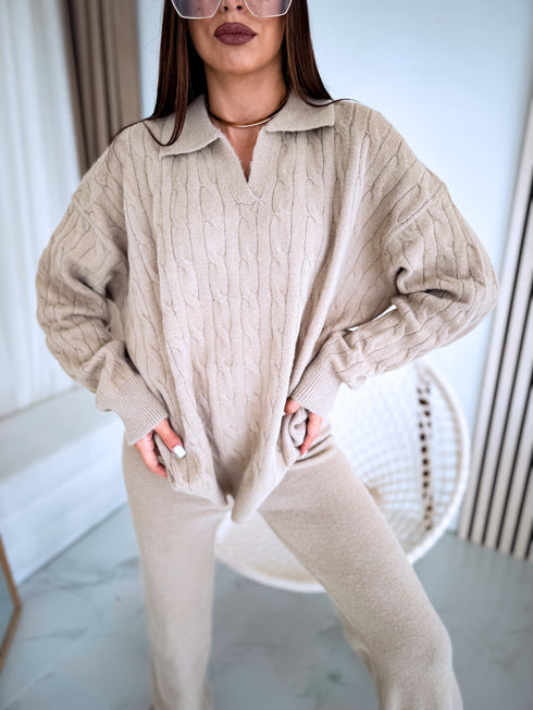 Knitted set "TOBLERONE 1039" - BEIGE