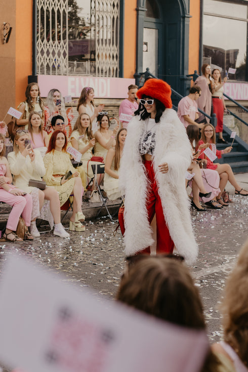 LUX mākslīgās kažokādas mētelis "ICY" LD05- balts