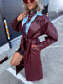 "NO SERVICE" faux leather trench coat 202355 - BORDEAUX