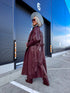 "NO SERVICE" faux leather trench coat 202355 - BORDEAUX