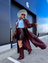 "NO SERVICE" faux leather trench coat 202355 - BORDEAUX