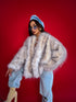 "Ostrich Lux LD68" artificial fur coat - light beige