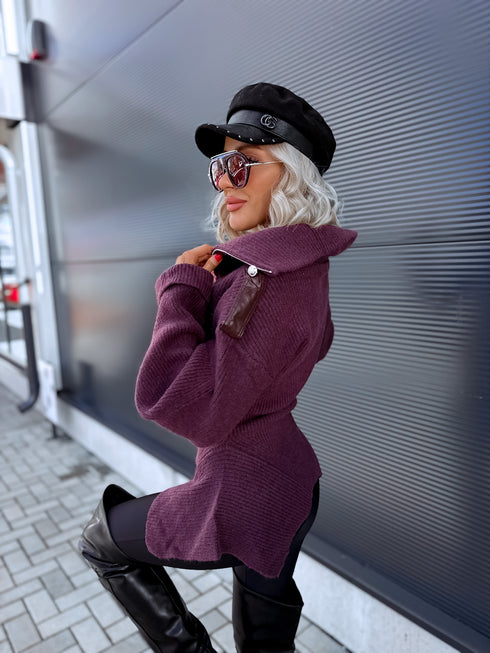 Zippered sweater "MENTOR 16088" - PURPLE