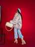 "Ostrich Lux LD68" artificial fur coat - light beige