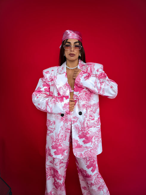 "LUXURY GEISHA" jacket - pink with white