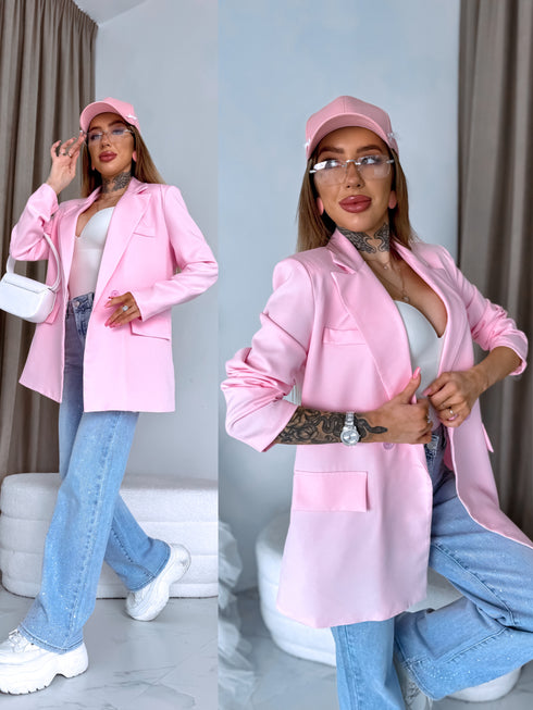 VIENAS DYDIS švarkas "LAST KISS" 2412 - ŠVELNI ROŽINĖ