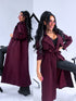 "PARIS CHIC 8017" long trench coat - BURGUNDY