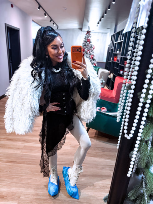 "Pinterest 6AW006" искусственная меховая куртка - светло-бежевый