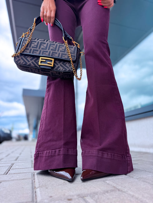 FLARED džinsa bikses "PURE BORDO" S009-132