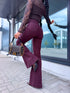 FLARED džinsa bikses "PURE BORDO" S009-132