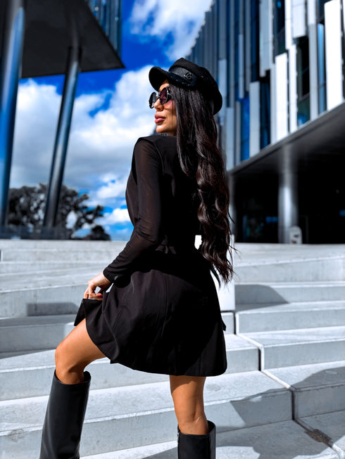 Sundress "GOLDEN BUTTON" - BLACK