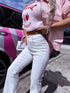 FLARED džinsa bikses "PURE CREAM WHITE" 9439-2