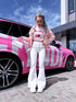 FLARED džinsa bikses "PURE CREAM WHITE" 9439-2