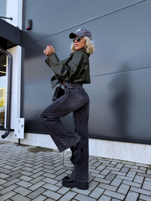 Džinsai "GREY CHARCOAL" T6358-8 + diržas