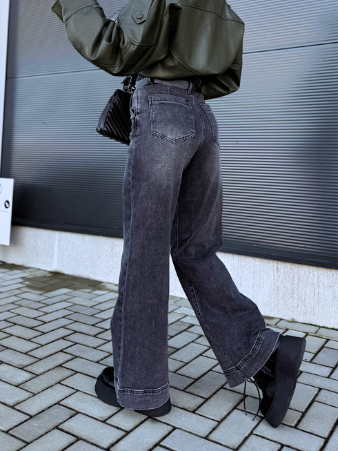 Džinsai "GREY CHARCOAL" T6358-8 + diržas