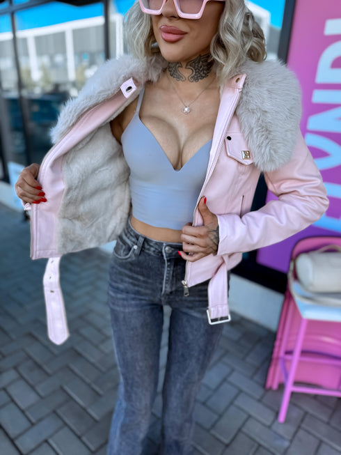 Švarkas "BLUSH 202309" - ŠVELNI ROŽINĖ
