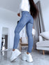 Blue denim pants without rips "WAVE" DJ2585