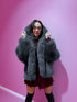 "FURORA PH6710" faux fur jacket - gray-blue