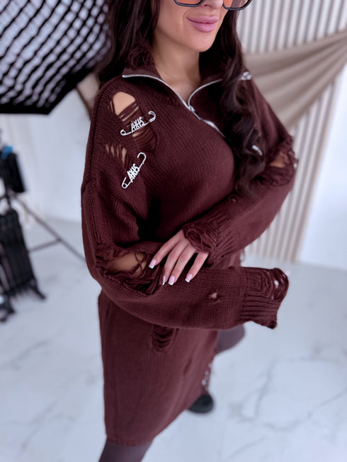 Džemperis ar plēsumiem "AXIS PL12300" - CHOCO