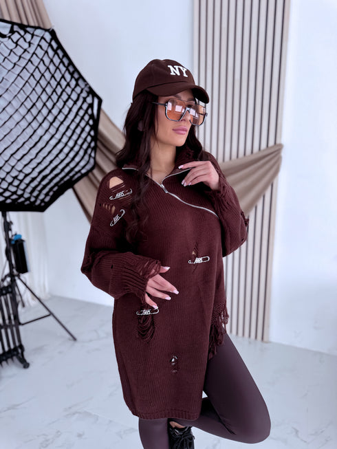 Džemperis ar plēsumiem "AXIS PL12300" - CHOCO