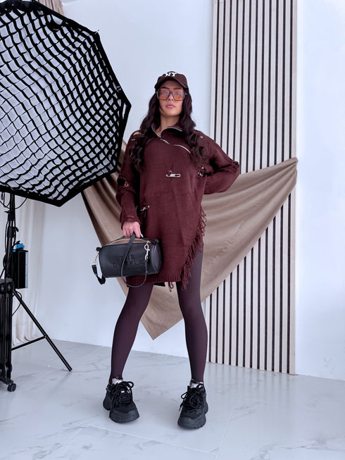 Džemperis ar plēsumiem "AXIS PL12300" - CHOCO