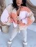 Knitted jacket "COLOR MAGIC Y2812" - PINK WITH ORANGE