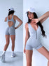 Fitted jumpsuit "I'M FIT" XY510 - GRAY