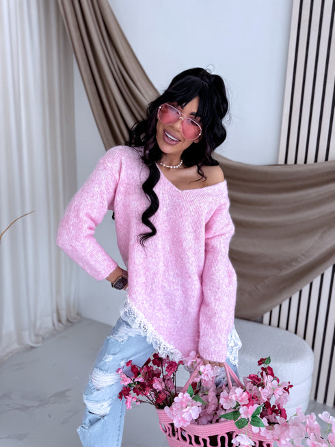 Asimetrisks džemperis "MAJESTY LOOK Z2206" - MAIGI ROZĀ