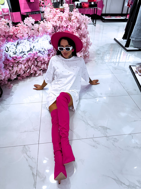 Oversize T-krekls "Kristālu Romantika" - balts