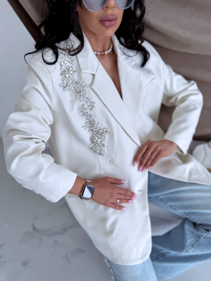 "GLAM LUX" jacket V11120 - CREAM WHITE