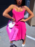 "LĪGO" dress with crossed straps - bright pink PRE-ORDER
