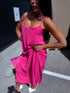 "LĪGO" dress with crossed straps - bright pink PRE-ORDER