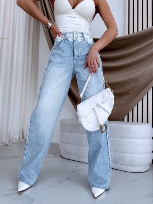 Джинсы "GRAND WAIST T114" - СВЕТЛО-ГОЛУБЫЕ