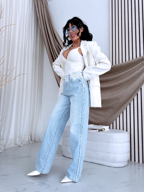 Джинсы "GRAND WAIST T114" - СВЕТЛО-ГОЛУБЫЕ