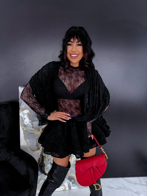 "CUPIDON H11335" 2IN1 dress + top - BLACK