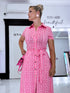 PINK button-up, long dress "JAPAN"