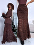 LONG lace skirt "JAZZ 6399" - CHOCO