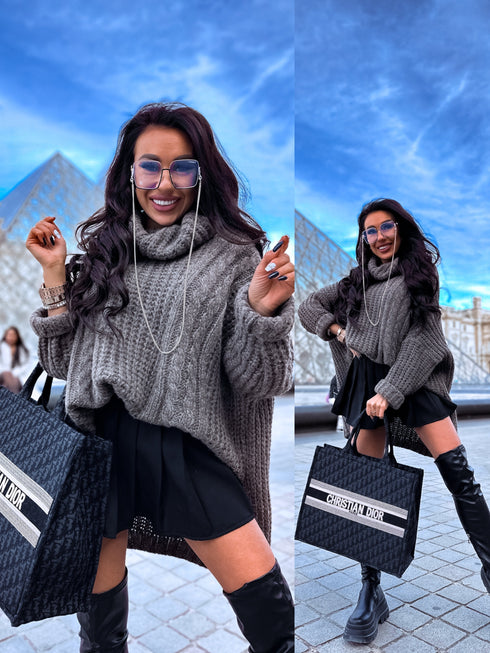 ELYNDI extended wool sweater - CHOCO