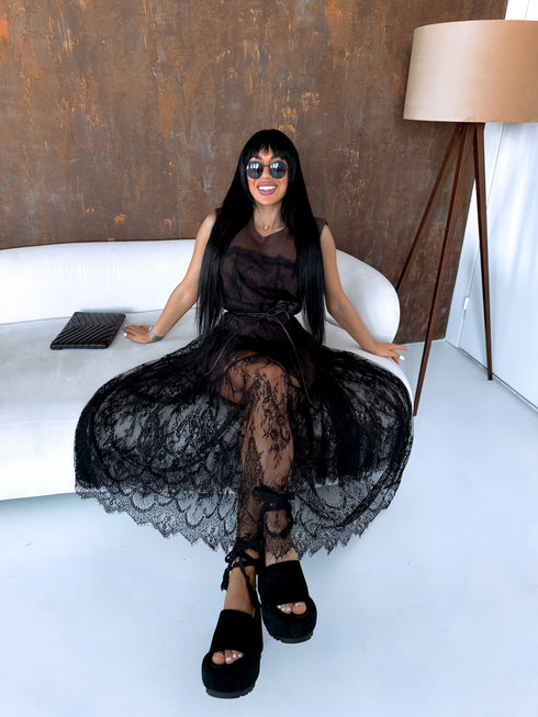 Kleita + aksesuārs "MIDNIGHT ROSE" H81 - CHOCO