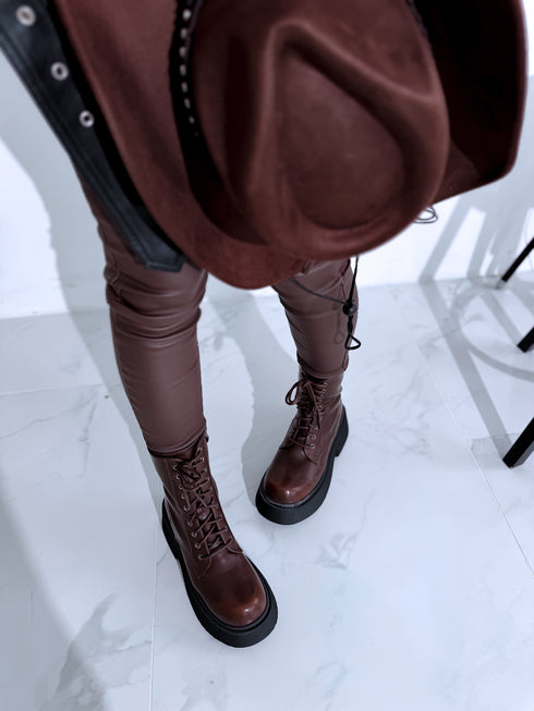 Šņorējami zābaki "LuLu Y2069" - CHOCO