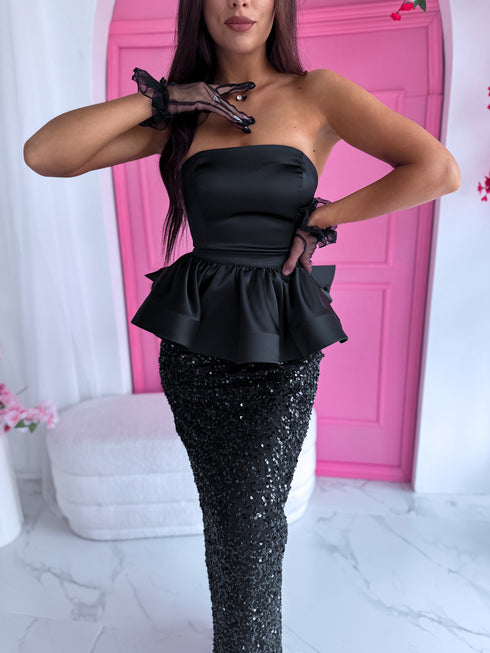 Dress, flitter dress "MERMAID" - BLACK