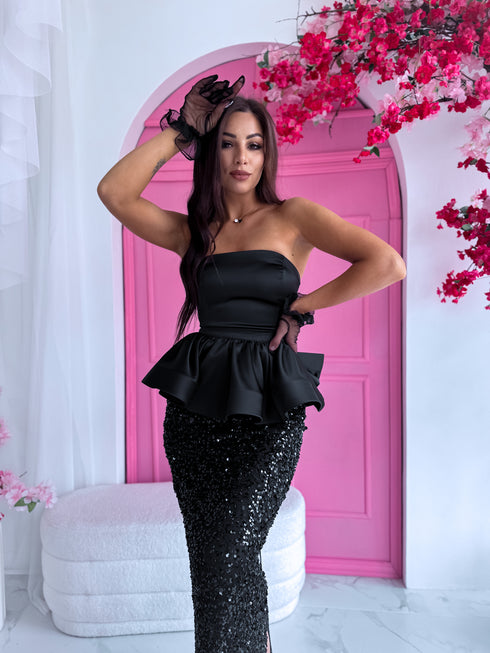 Dress, flitter dress "MERMAID" - BLACK