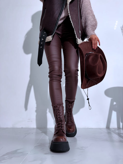 Šņorējami zābaki "LuLu Y2069" - CHOCO