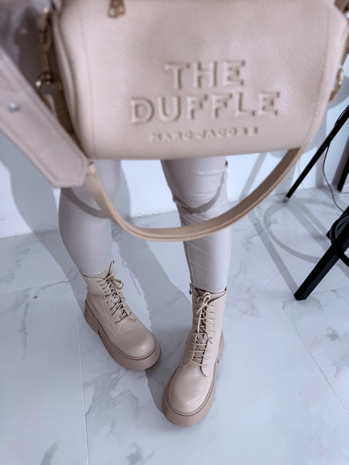 Шнурованные ботинки "LuLu Y2069" - БЕЖЕВЫЕ