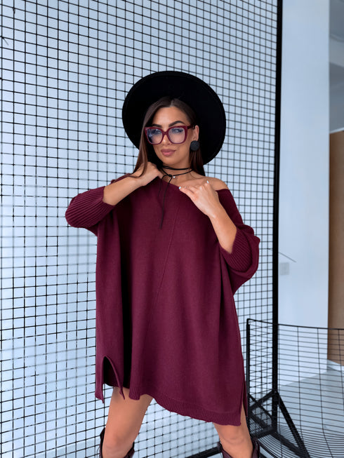 ELYNDI lielizmēra džemperis "TULIP 37744" - bordo PRE-ORDER