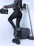 MATTE imitation leather PUSH-UP pants C9253-1 - black PRE-ORDER