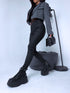 MATTE imitation leather PUSH-UP pants C9253-1 - black PRE-ORDER