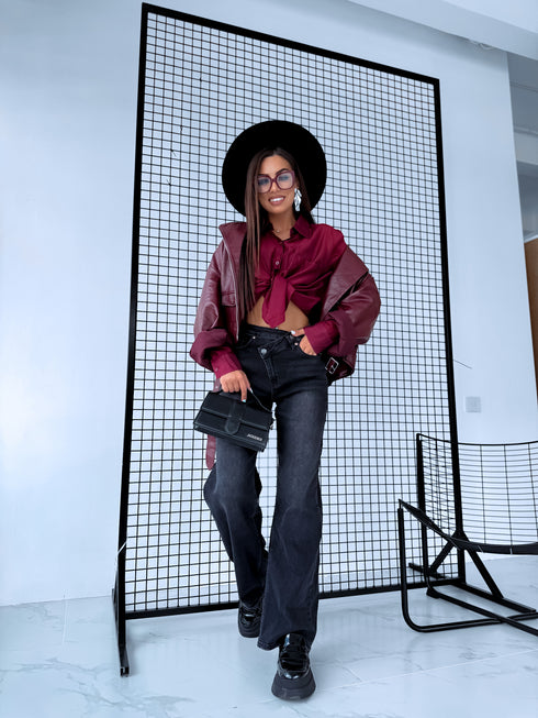 "DIAGONAL" džinsa bikses H850-5 - tumši pelēkas