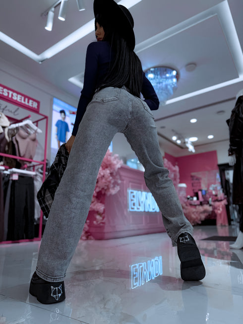 СВЕТЛО-СЕРЫЕ джинсы "MOUNTAINS" DJ2597