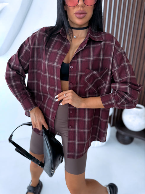 Checked shirt "HALF-MOON 17157" - BORDEAUX